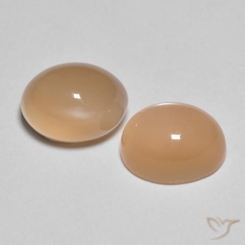 Gemme di Pietra di luna Cantalupo Arancia naturale da 3.44 ct, Ovale, Traslucido