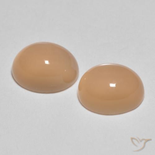 Gemme di Pietra di luna Cantalupo Arancia naturale da 3.44 ct, Ovale, Traslucido