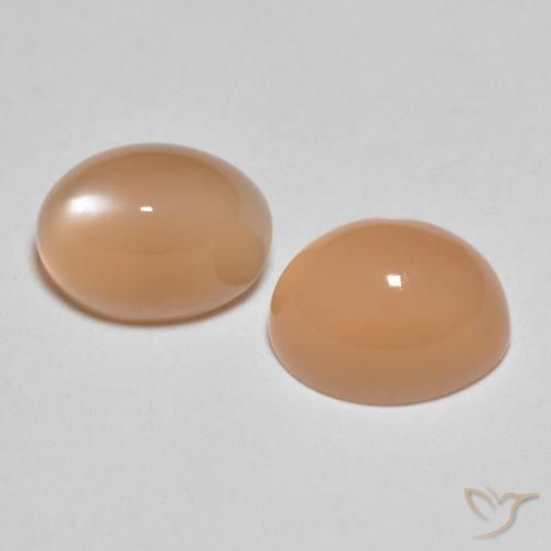 Gemme di Pietra di luna Pesca naturale da 3.37 ct, Ovale, Traslucido