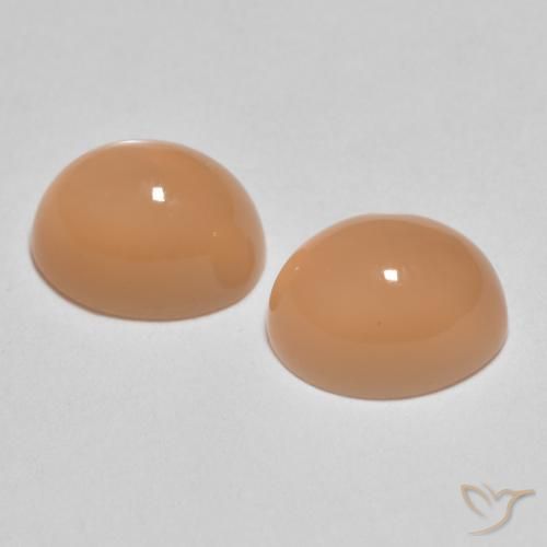 Gemme di Pietra di luna Pesca naturale da 3.37 ct, Ovale, Traslucido
