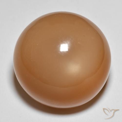 28.68ct Naturale Marrone medio Pietra di luna, Rotondo, Traslucido