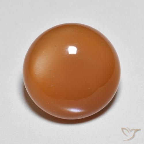 8.99ct Naturale Arancio Medio Pietra di luna, Rotondo, Traslucido