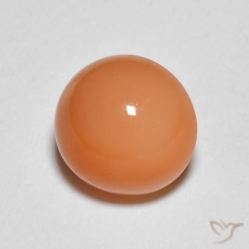 Pietra di luna Arancione chiaro naturale da 1.40 ct, Rotondo, Traslucido