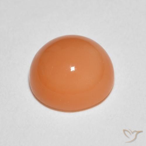 Pietra di luna Arancione chiaro naturale da 1.40 ct, Rotondo, Traslucido