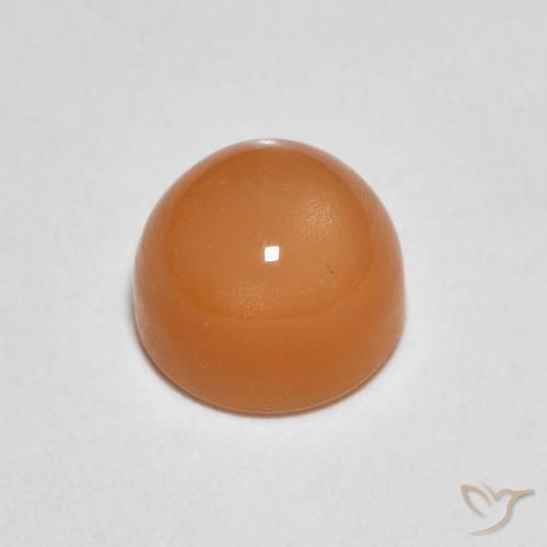 Pietra di luna Arancia Albicocca tiepida Warm naturale da 1.22 ct, Rotondo, Traslucido