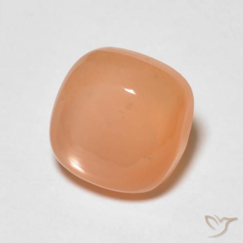 Pietra di luna Cantalupo Arancia naturale da 1.54 ct, Cuscino, Traslucido