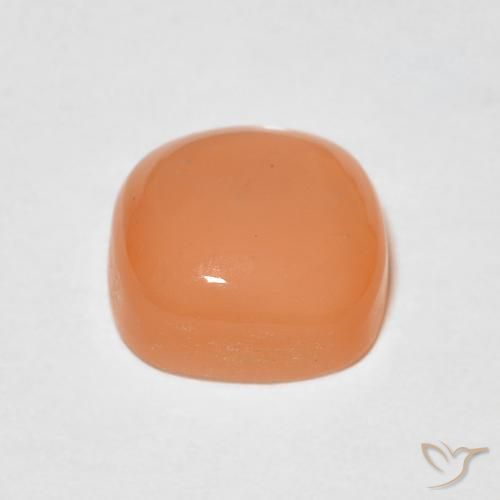 Pietra di luna Cantalupo Arancia naturale da 1.54 ct, Cuscino, Traslucido