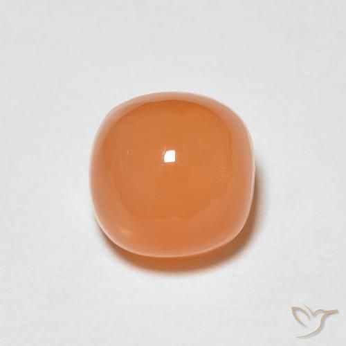 1.37ct Naturale Arancia Albicocca tiepida Warm Pietra di luna, Cuscino, Traslucido