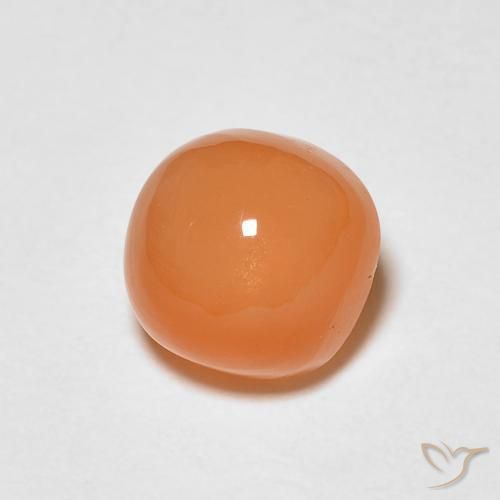 Pietra di luna Arancia Albicocca tiepida Warm naturale da 1.37 ct, Cuscino, Traslucido