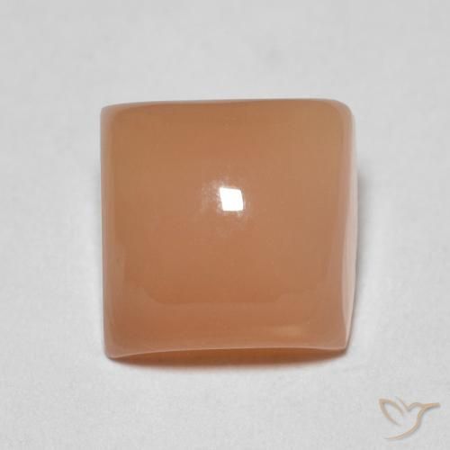 1.79ct Naturale Pesca Pietra di luna, Quadrato, Traslucido
