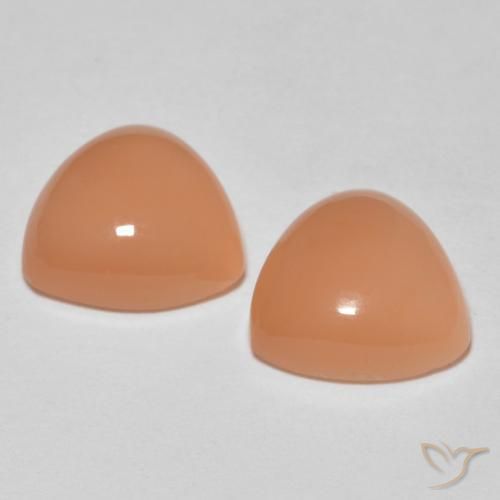 Gemme di Pietra di luna Cantalupo Arancia naturale da 3.17 ct, Taglio trillion, Traslucido