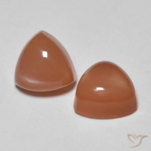 Gemme di Pietra di luna Arancione rossastra naturale da 2.04 ct, Taglio trillion, Traslucido