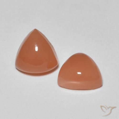 Gemme di Pietra di luna Arancione rossastra naturale da 1.57 ct, Taglio trillion, Traslucido