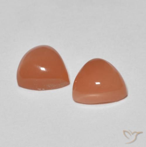 Gemme di Pietra di luna Arancione rossastra naturale da 1.57 ct, Taglio trillion, Traslucido