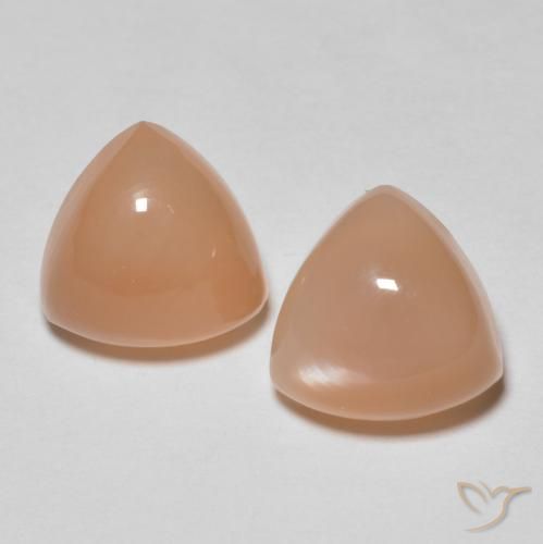 4.18ctw Naturale Medium Dark-Orange Pietra di luna, Taglio trillion, Traslucido