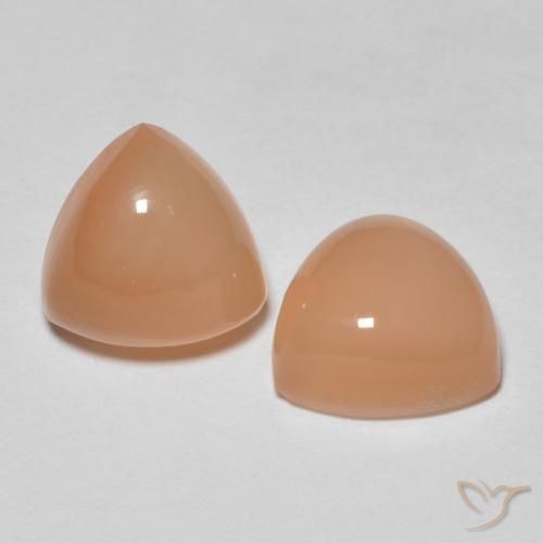 Gemme di Pietra di luna Medium Dark-Orange naturale da 4.18 ct, Taglio trillion, Traslucido