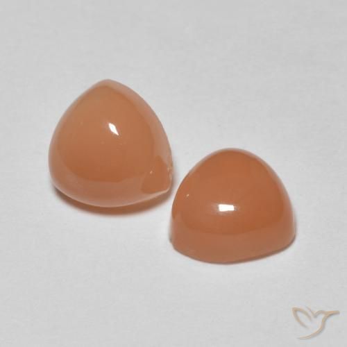 Gemme di Pietra di luna Arancione chiaro naturale da 1.76 ct, Taglio trillion, Traslucido