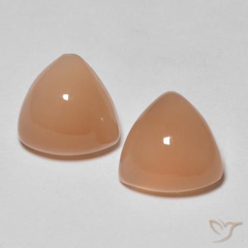 3.57ctw Naturale Medium Light-Orange Pietra di luna, Taglio trillion, Traslucido