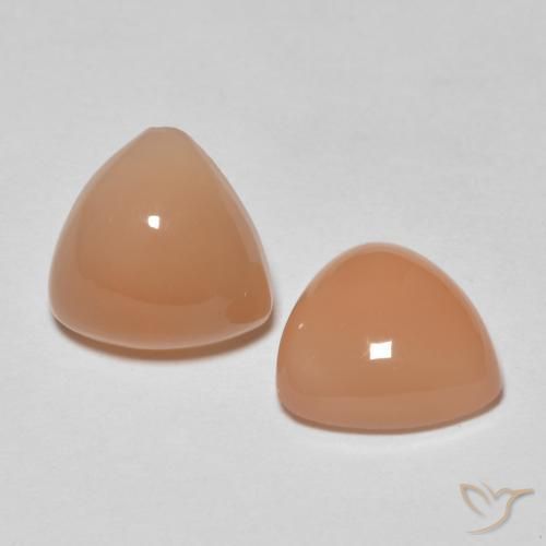 Gemme di Pietra di luna Medium Light-Orange naturale da 3.57 ct, Taglio trillion, Traslucido