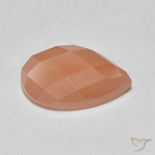 Pietra di luna Cantalupo Arancia naturale da 1.06 ct, Forma a pera, Traslucido
