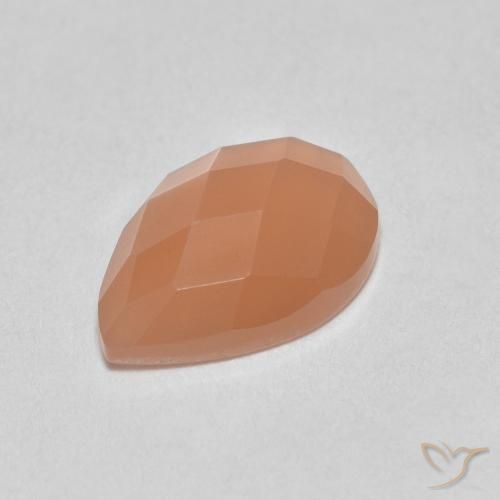0.97ct Naturale Cantalupo Arancia Pietra di luna, Forma a pera, Traslucido