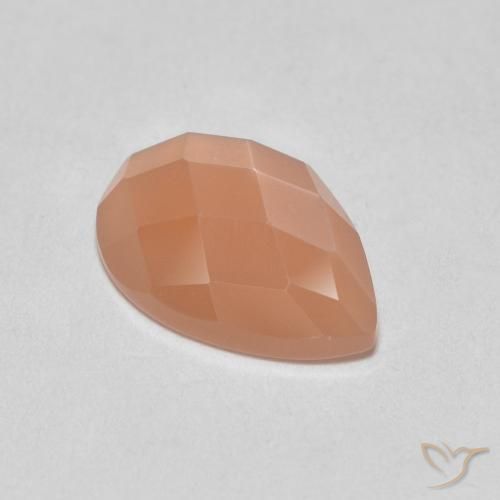 Pietra di luna Cantalupo Arancia naturale da 0.97 ct, Forma a pera, Traslucido