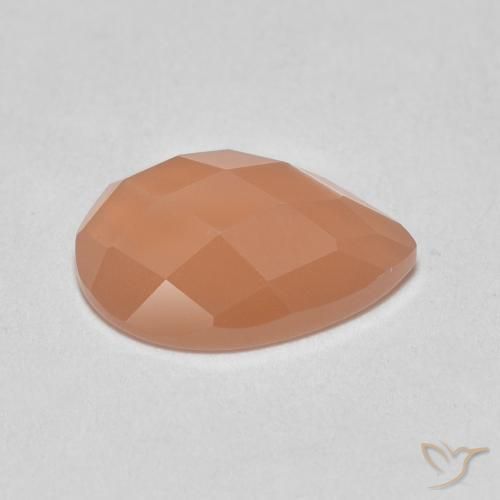 Pietra di luna Cantalupo Arancia naturale da 0.97 ct, Forma a pera, Traslucido