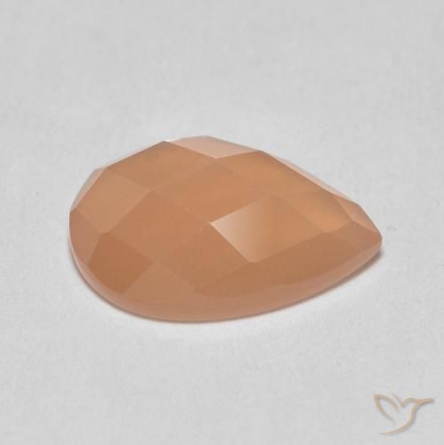 Pietra di luna Medium Light-Orange naturale da 1.07 ct, Forma a pera, Traslucido