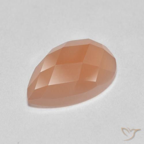1.06ct Naturale Arancio Medio Pietra di luna, Forma a pera, Traslucido