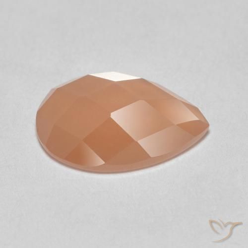Pietra di luna Cantalupo Arancia naturale da 0.94 ct, Forma a pera, Traslucido