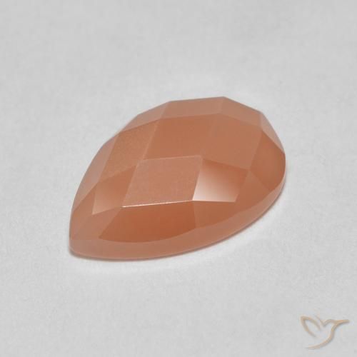 Pietra di luna Cantalupo Arancia naturale da 1.06 ct, Forma a pera, Traslucido