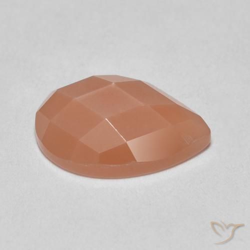 Pietra di luna Cantalupo Arancia naturale da 1.06 ct, Forma a pera, Traslucido
