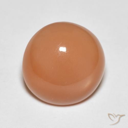 3.87ct Naturale Arancio Medio Pietra di luna, Rotondo, Traslucido