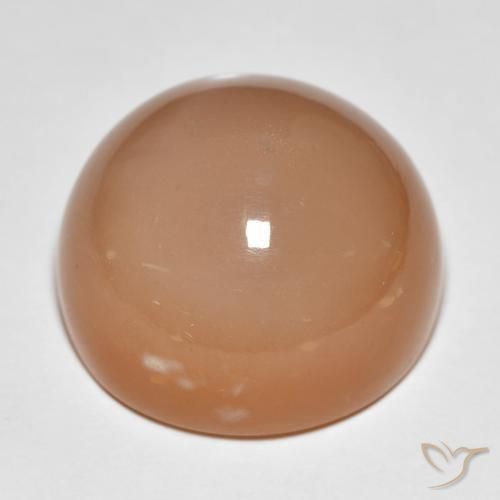 Pietra di luna cantalupo arancia naturale da 31,92 ct, taglio rotondo, traslucido