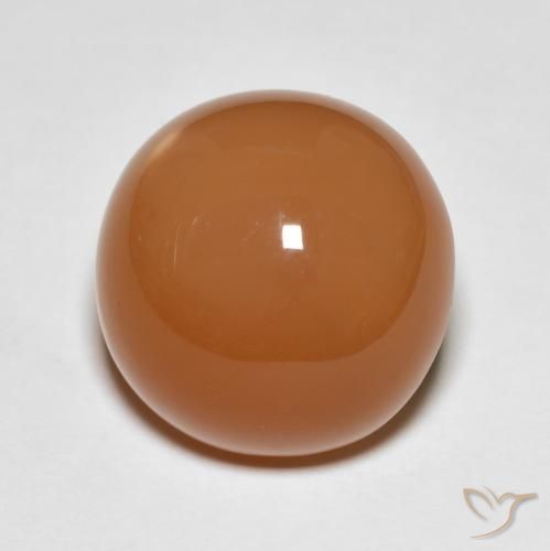 11.93ct Naturale Arancio Medio Pietra di luna, Rotondo, Traslucido