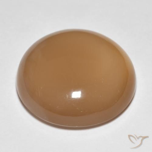 Pietra di luna Cantalupo Arancia naturale da 18.95 ct, Rotondo, Traslucido