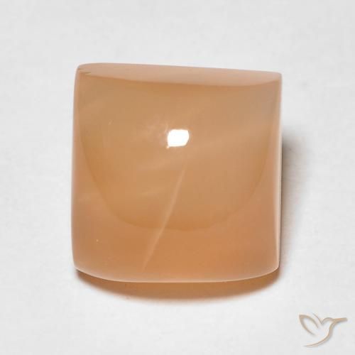 2.56ct Naturale Cantalupo Arancia Pietra di luna, Quadrato, Traslucido