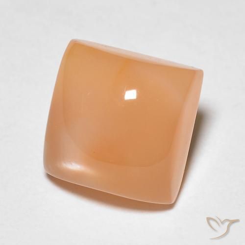 Pietra di luna Pesca naturale da 2.28 ct, Quadrato, Traslucido