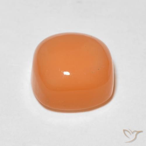 Pietra di luna Cantalupo Arancia naturale da 1.85 ct, Cuscino, Traslucido