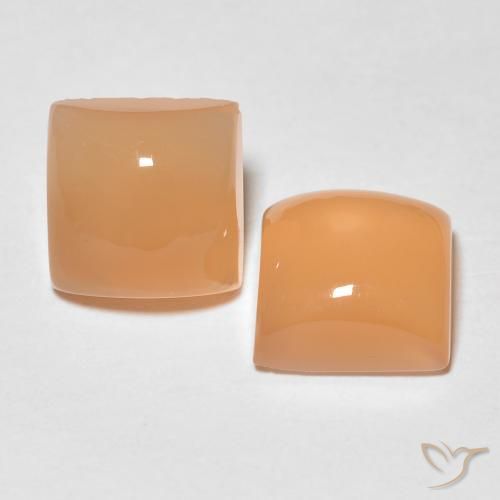Gemme di Pietra di luna Pesca naturale da 3.93 ct, Quadrato, Traslucido