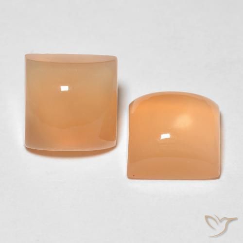Gemme di Pietra di luna Pesca naturale da 3.84 ct, Quadrato, Traslucido