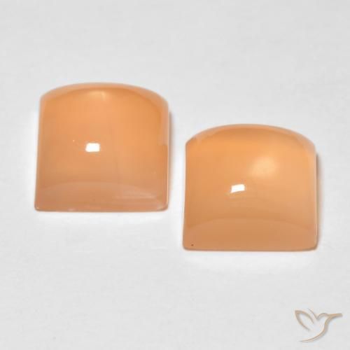 Gemme di Pietra di luna Pesca naturale da 3.84 ct, Quadrato, Traslucido