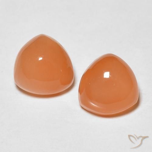 1.75ctw Naturale Arancio Medio Pietra di luna, Taglio trillion, Traslucido