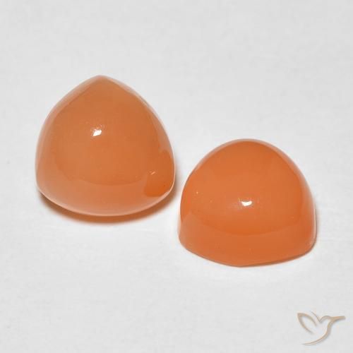 Gemme di Pietra di luna Arancio Medio naturale da 1.75 ct, Taglio trillion, Traslucido