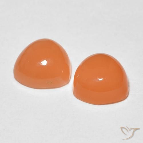 Gemme di Pietra di luna Arancio Medio naturale da 1.75 ct, Taglio trillion, Traslucido