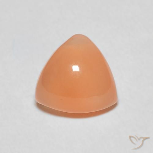 1.40ct Naturale Arancione chiaro Pietra di luna, Taglio trillion, Traslucido