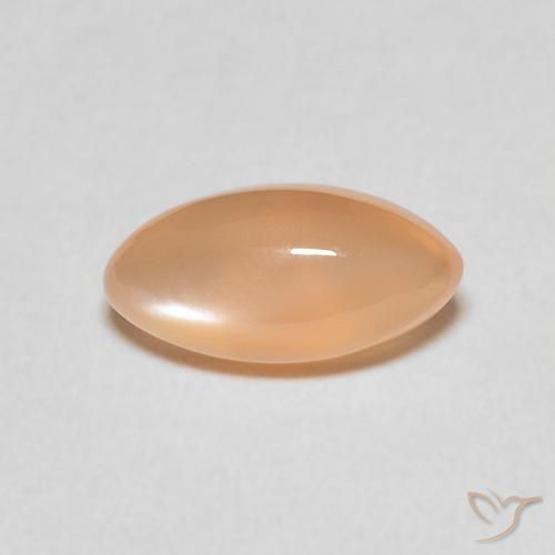 1.30ct Naturale Pesca Pietra di luna, Taglio marquise, Traslucido