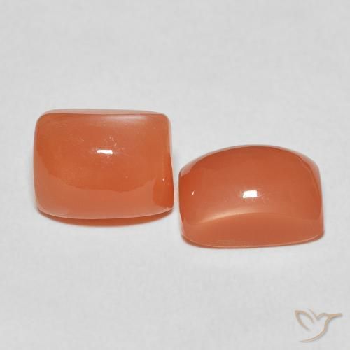 Gemme di Pietra di luna Arancia Fuoco naturale da 5.54 ct, Cuscino, Traslucido