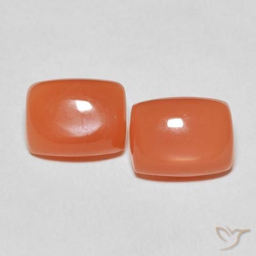 4.82ctw Naturale Arancio Intenso Pietra di luna, Cuscino, Traslucido
