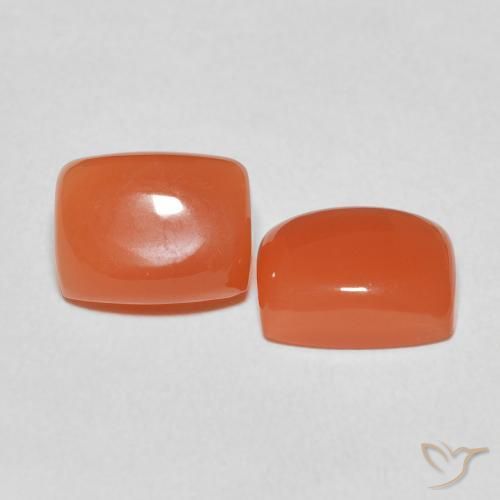 Gemme di Pietra di luna Arancio Intenso naturale da 4.82 ct, Cuscino, Traslucido